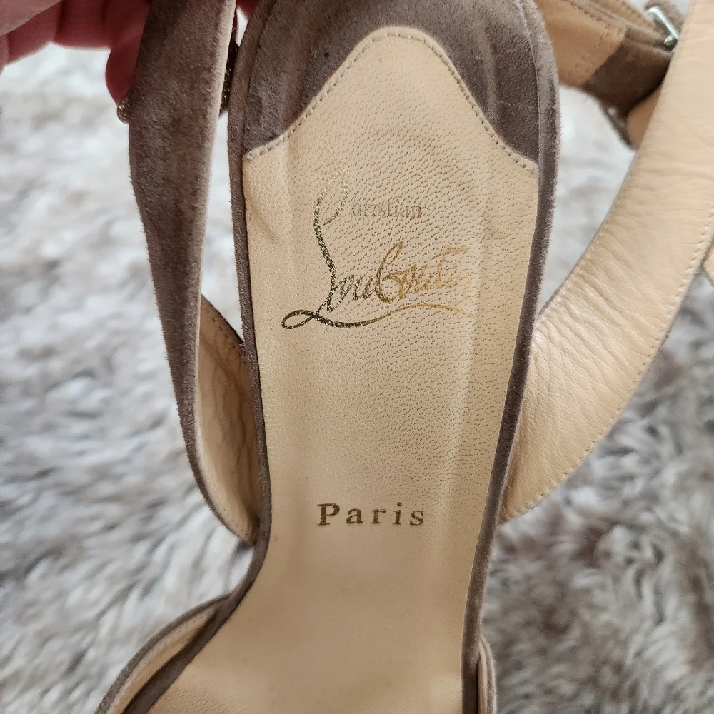 Authentic Christian Louboutin Super Dombasle Sandals In Beige Size IT 39 US‎ 9
